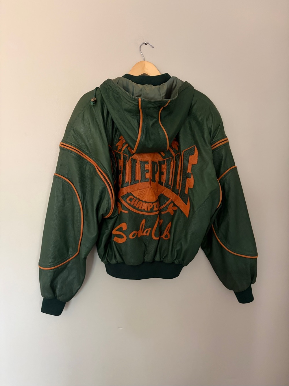 Vintage 90’s Marc Buchanan Pelle Pelle Soda Club Baseball Leather Bomber Jacket